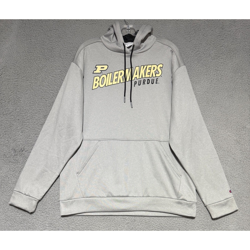 Champion Purdue Boilermakers Fleece Hoodie Sweatshirt Mens Large Gray